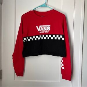 Vans Red Crewneck Tee with White Checker Logo
